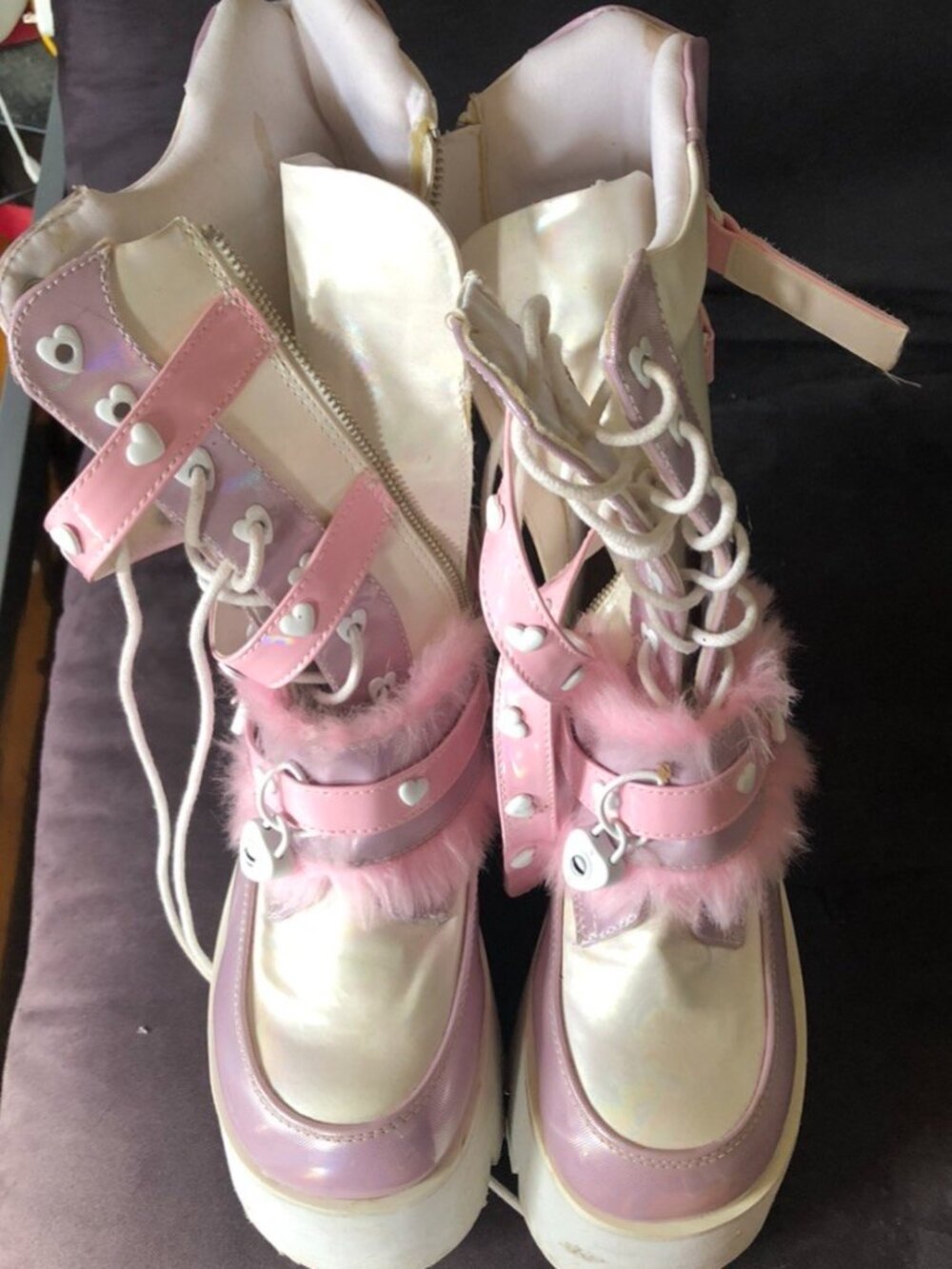 Demonia Size 12 Ashes-120 Pink Platform Boots